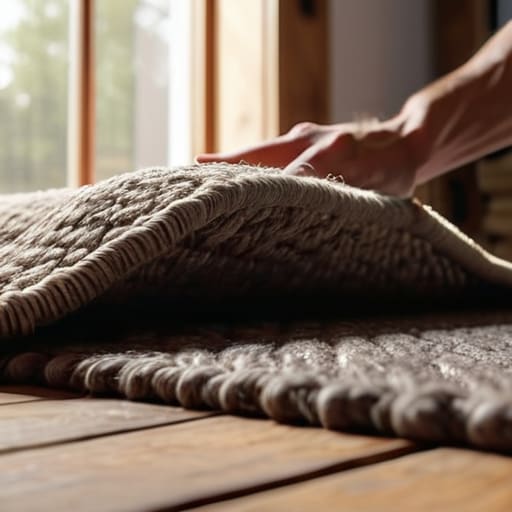 Heavy wool rug, First Impressions Design.