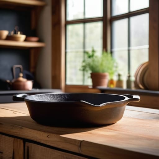 High-quality heavy-duty cast iron cookware skillet.