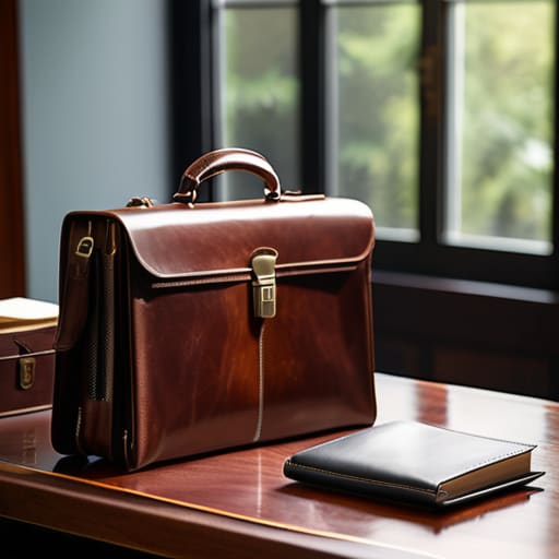 Professional High-Quality Leather Goods briefcase.