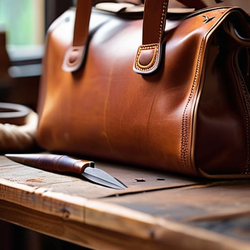 A Timeless Leather Tote made of full-grain.