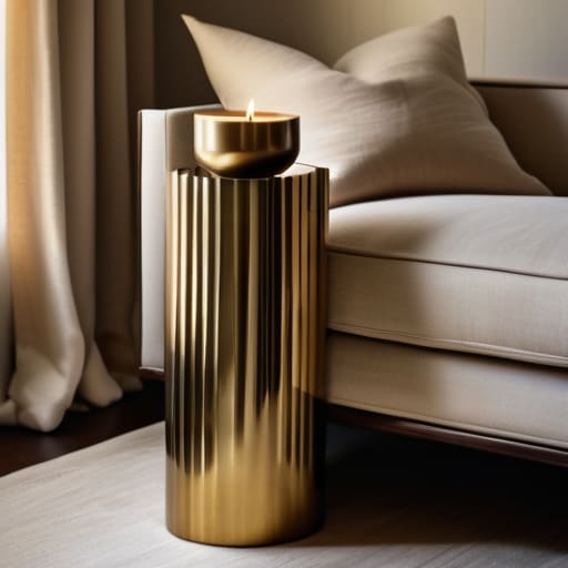 Elegant brass decor in a living space.