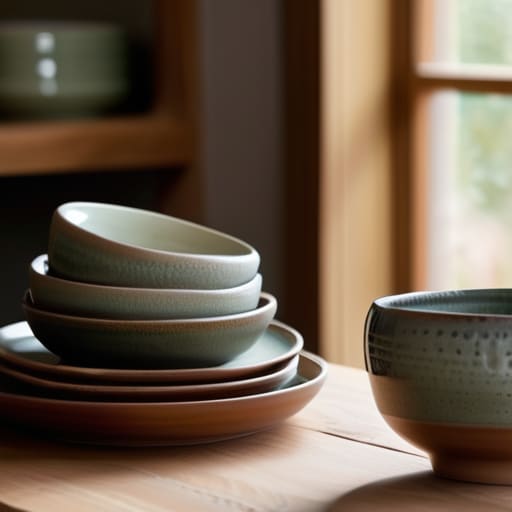 Elegant selection of modern ceramic tableware.
