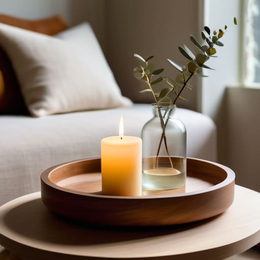 Organizing surfaces using decorative trays.