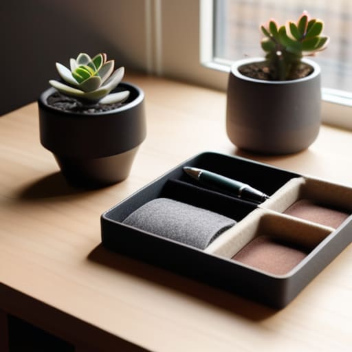 Tidy space using felt organizers.