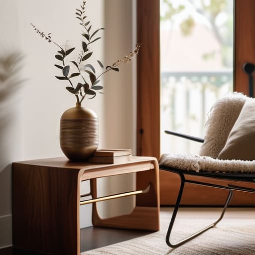 Minimalist home styling with functional decor.