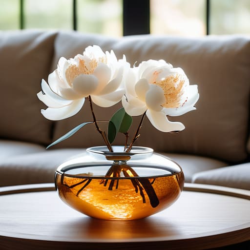Elegant decorative glass flower vases.