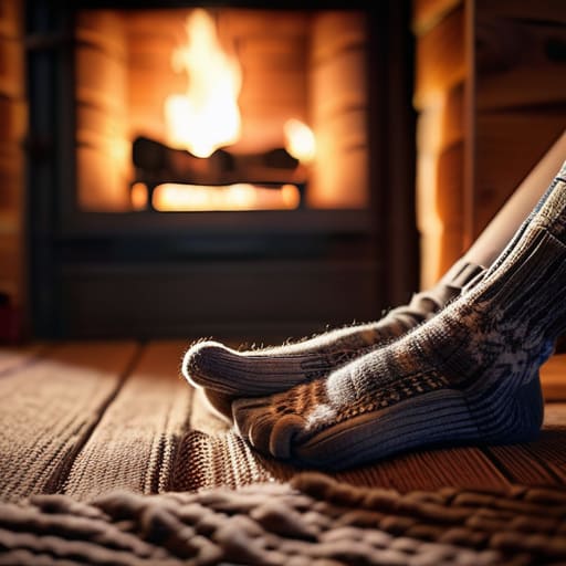 Cozy comfort of merino wool socks.