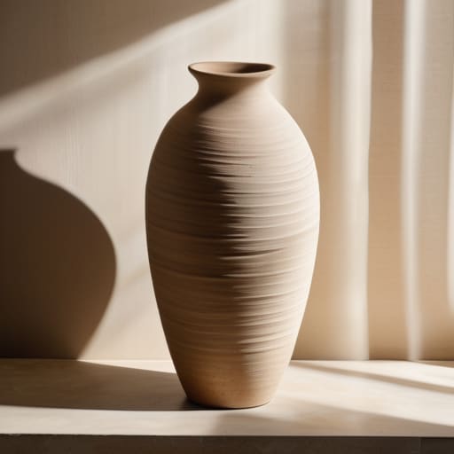 Artistic display of modern sculptural vases.