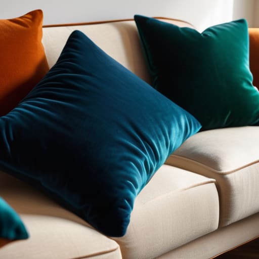 Luxury decor featuring soft velvet pillows.