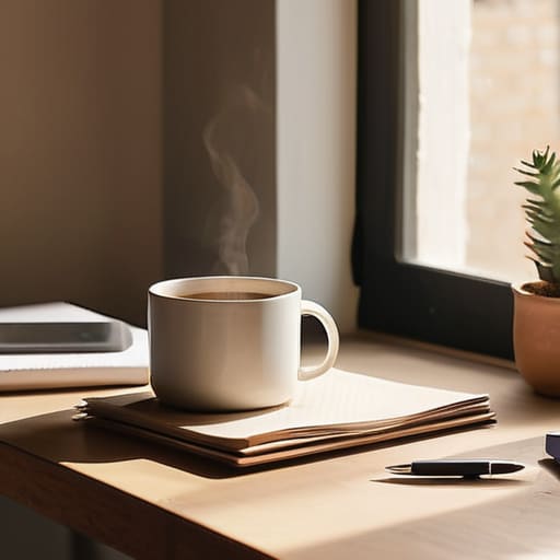 A solid ceramic mug on a table.