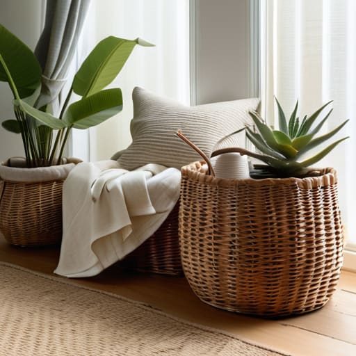 Using Woven Baskets to Organize Your Living Space